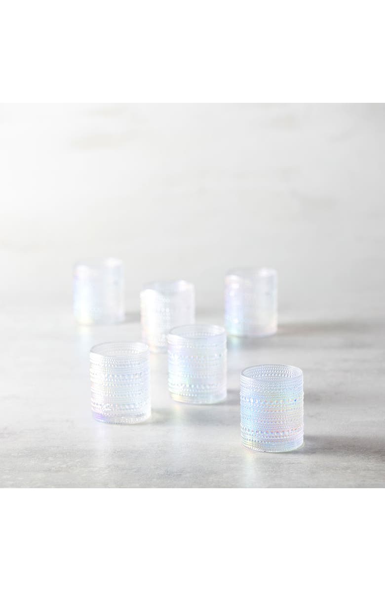 Fortessa Jupiter Set of 6 Double Old Fashion Glasses, Alternate, color, Iridescent