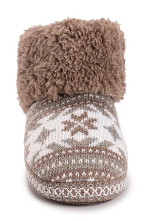 Muk Luks Melinda Faux Fur Indoor/outdoor Slipper Bootie In Gray