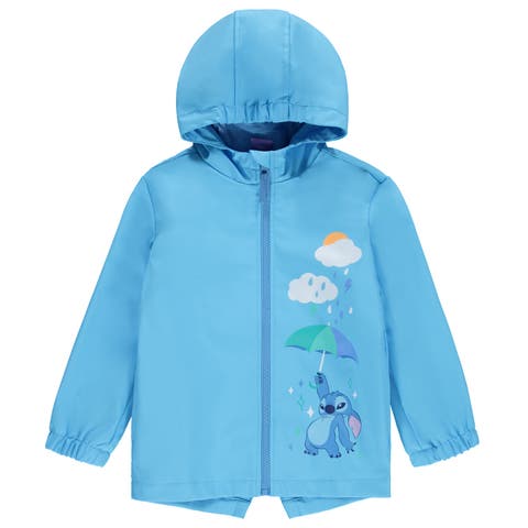 Lilo & Stitch Girls' Hooded Zip-Up Rain Jacket (Little Kid & Big Kid)