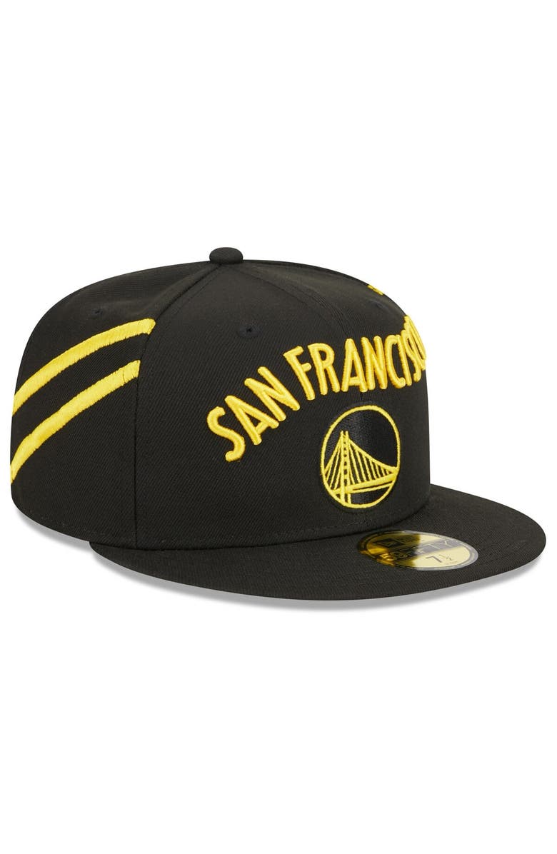 New Era Men's New Era Black Golden State Warriors 2023/24 City Edition 59FIFTY Fitted Hat, Alternate, color,
