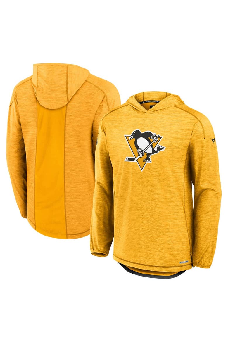 Men's Fanatics  Gold Pittsburgh Penguins Authentic Pro Rink Lightweight Pullover Hoodie, Main, color, Gold