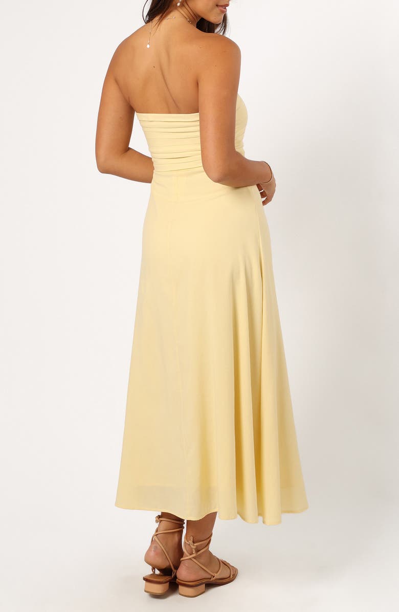 Petal & Pup Kenna Strapless A-Line Dress, Alternate, color, Butter Yellow