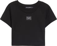 Dolce&Gabbana Logo Plate Crop Top