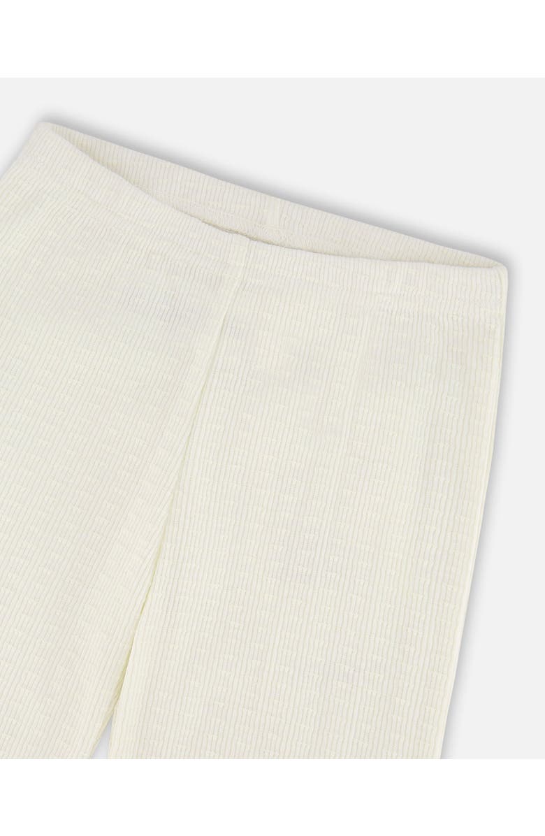 Deux par Deux Crinkle Jersey Flared Bottom Leggings, Alternate, color, Off-White