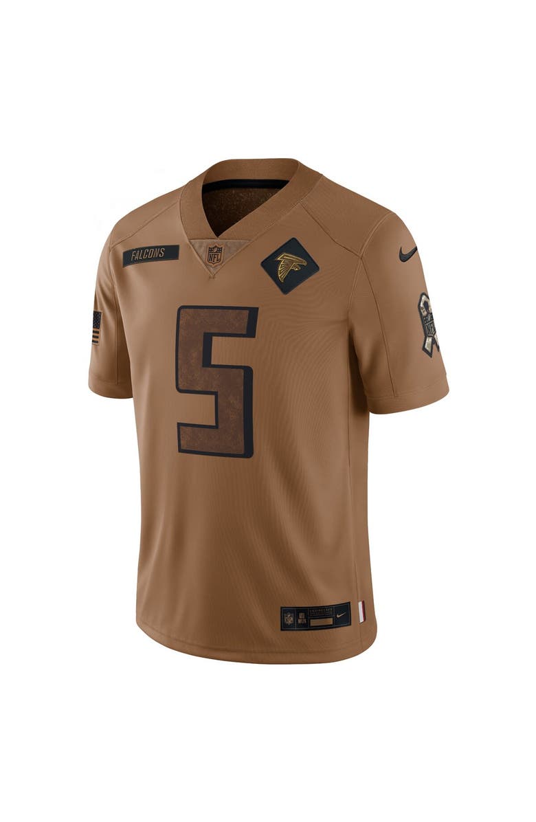 Nike Men's Nike Drake London Brown Atlanta Falcons 2023 Salute To Service Limited Jersey, Alternate, color, 