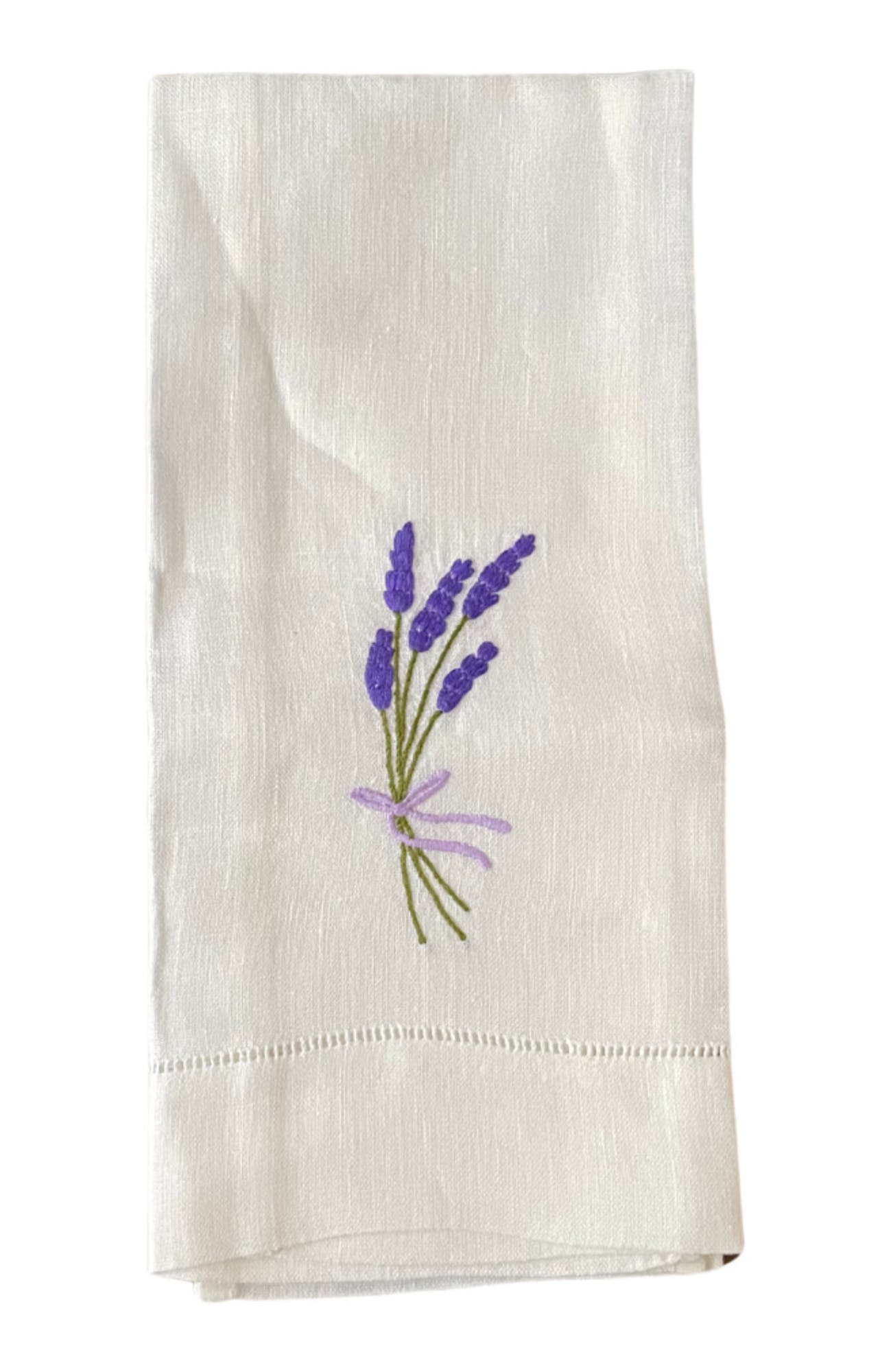 Maison d'Haiti Tea Towels - Lavender Sprig in White 