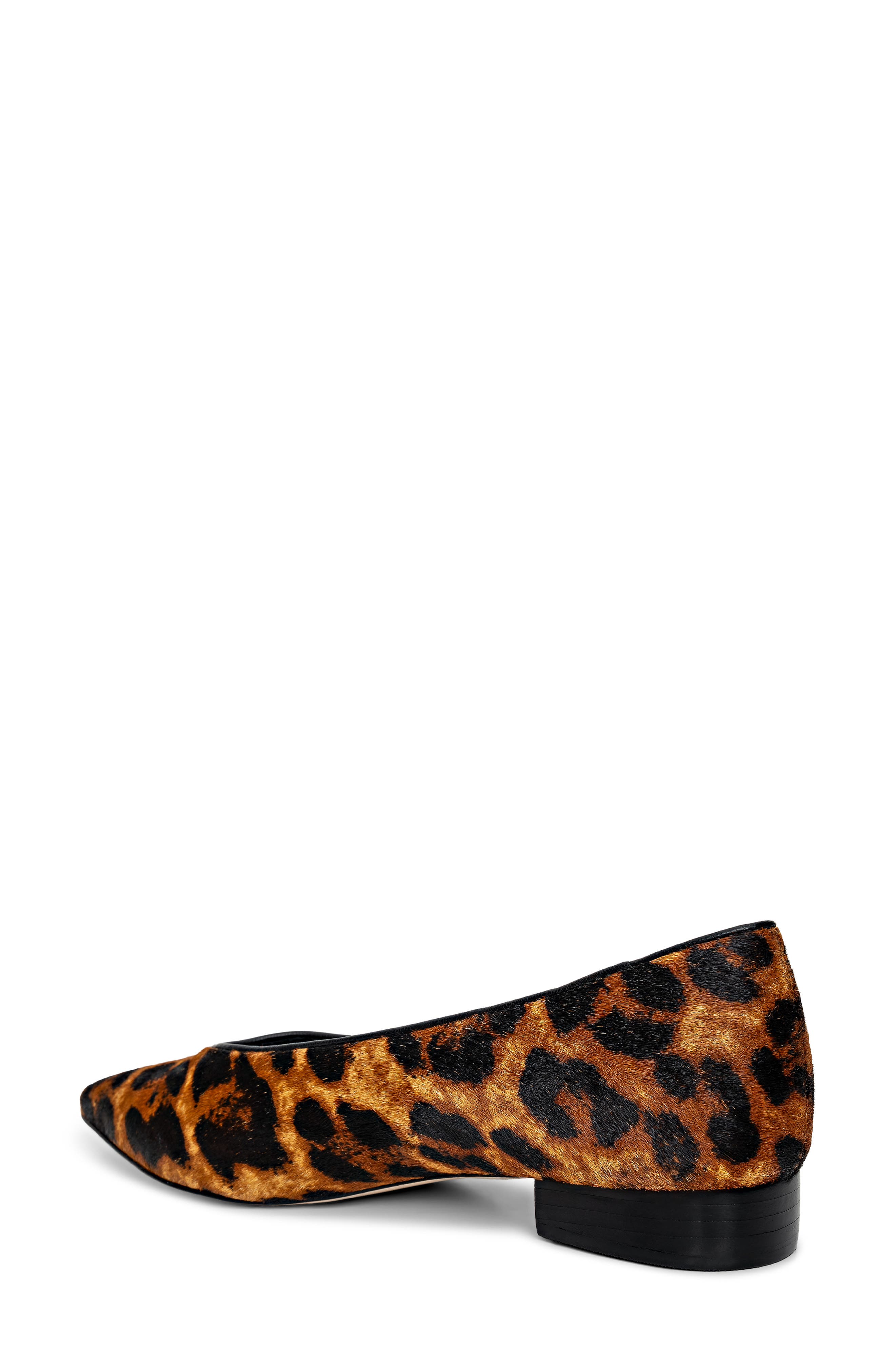 L'AGENCE Suzanne Pointed Toe Flat, Alternate, color, Leopard Hair Calf
