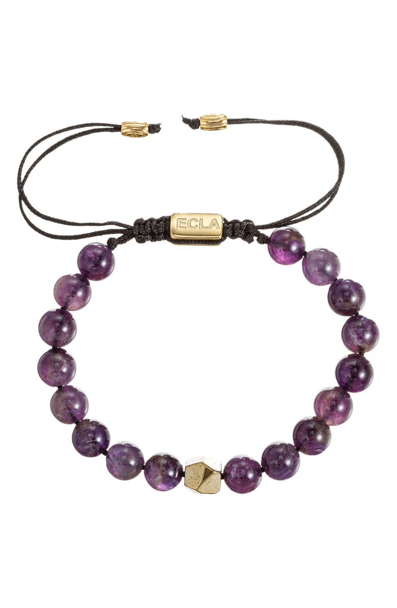 EYE CANDY LOS ANGELES Men's Martin Agate Slider Bracelet, Main, color, Purple