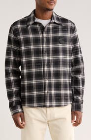 Off-White Stencil Check Flannel Button-Up Shirt