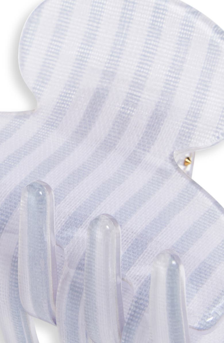 France Luxe Couture Stripe Small Claw Clip, Alternate, color, Blue And White Stripe