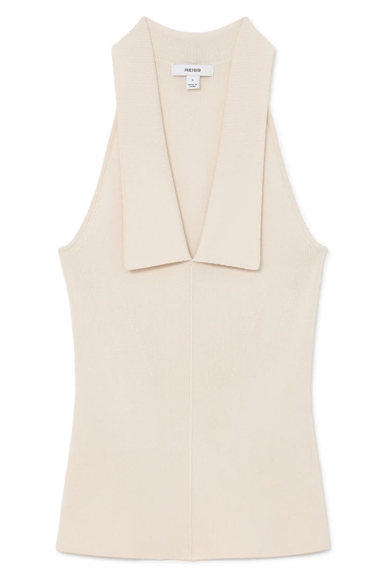 Vera Collared Rib Knit Racerback Tank, Alternate, color, IVORY