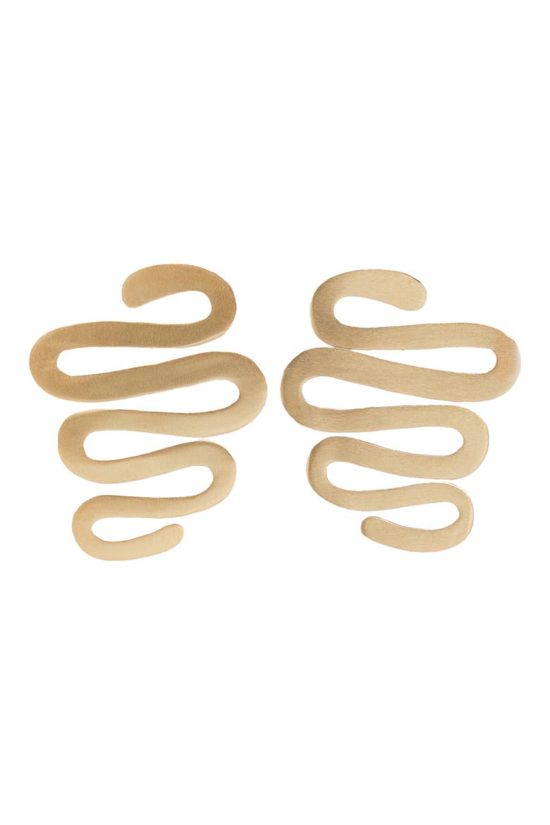 Abstract Swirl Drop Earrings, Main, color, GOLD