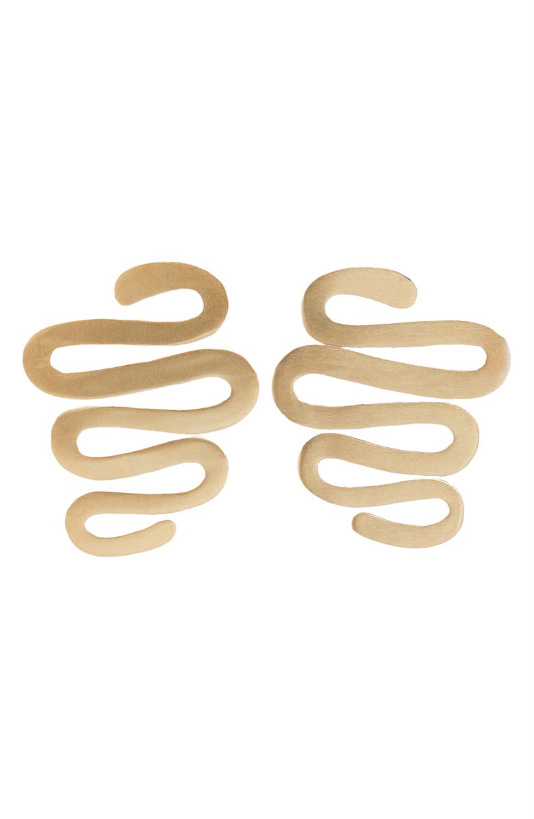 SAACHI Abstract Swirl Drop Earrings, Main, color, Gold