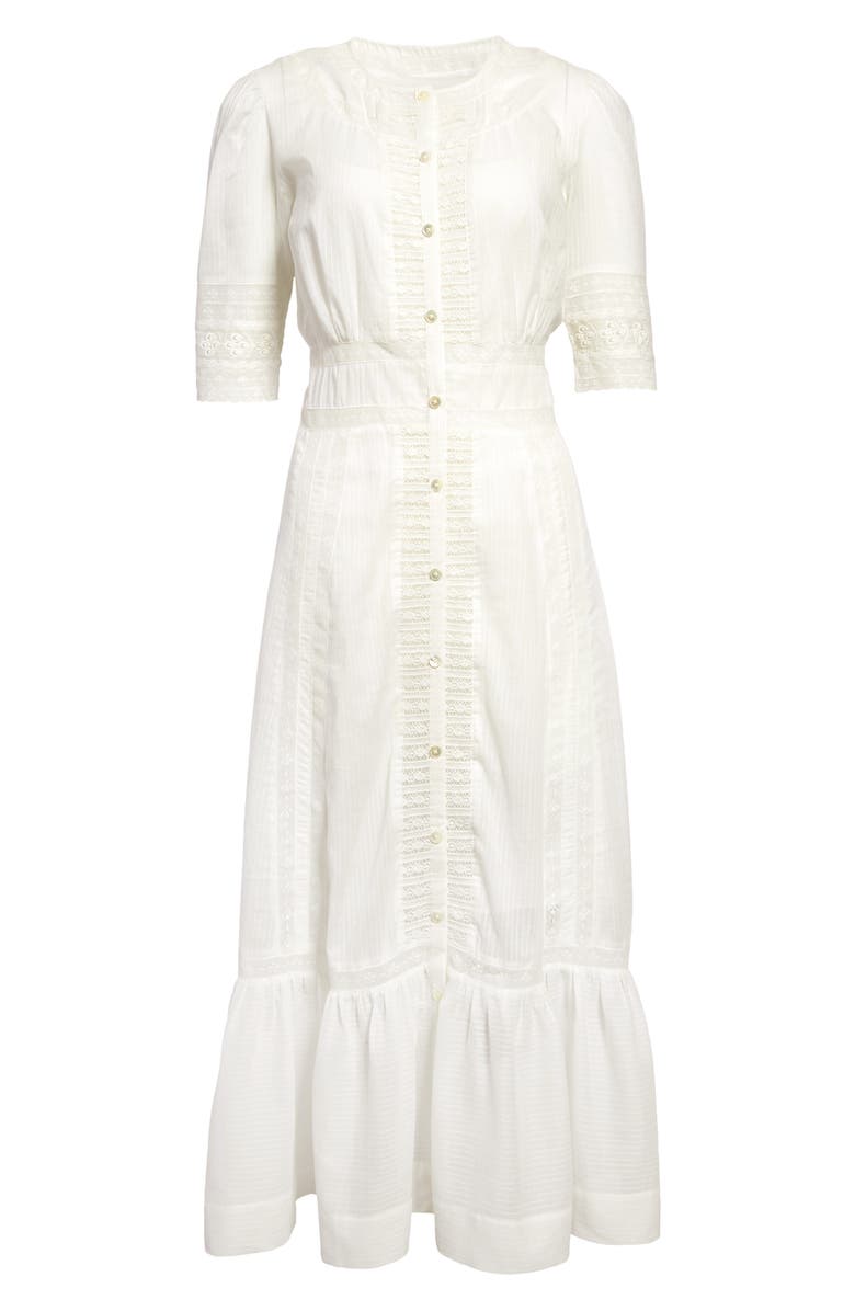 Reformation Oxford Organic Cotton Eyelet Midi Dress, Alternate, color, 