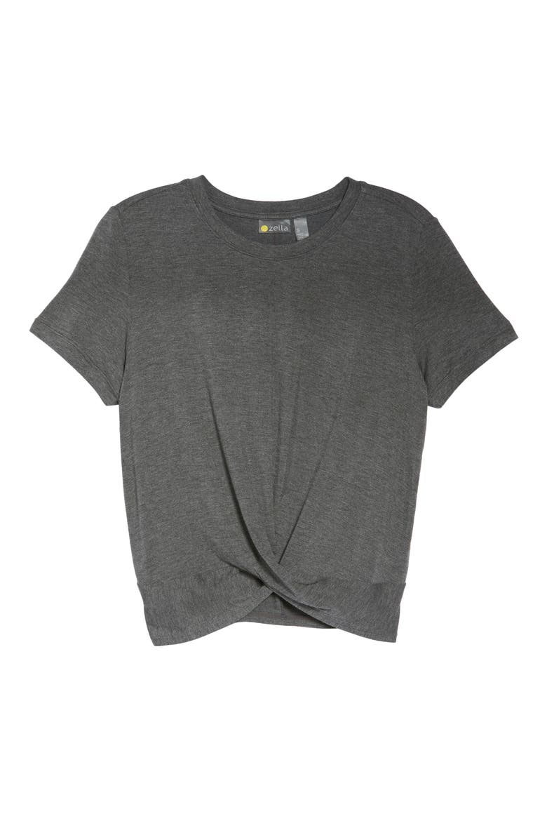 Peaceful Twist T-Shirt, Alternate, color, GREY MEDIUM CHARCOAL HEATHER
