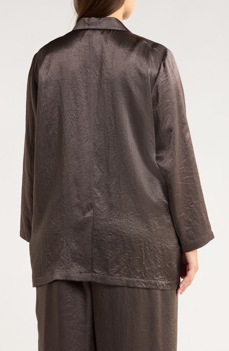 Eileen Fisher Crinkled Satin Blazer, Alternate, color, Rye