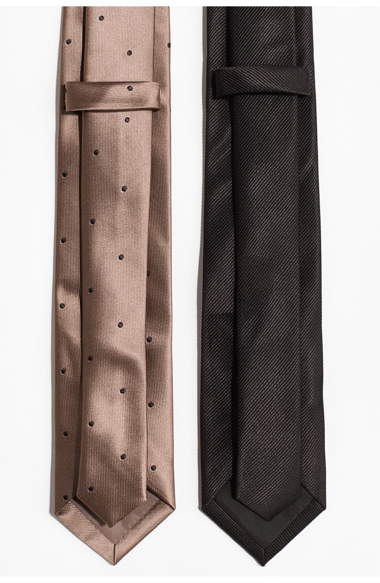 H&M 2-pack Ties, Alternate, color, Beige/Dotted