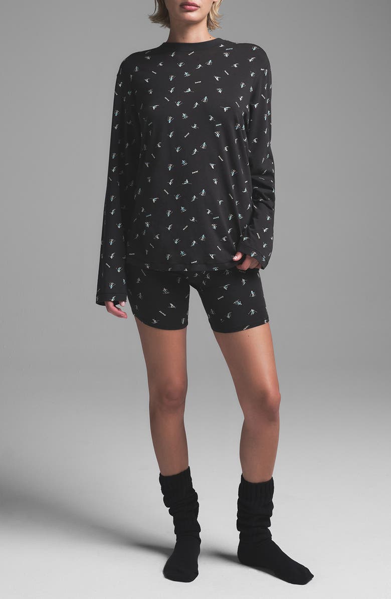 SKIMS Long Sleeve T-Shirt & Boxer Pajama Set, Main, color, 