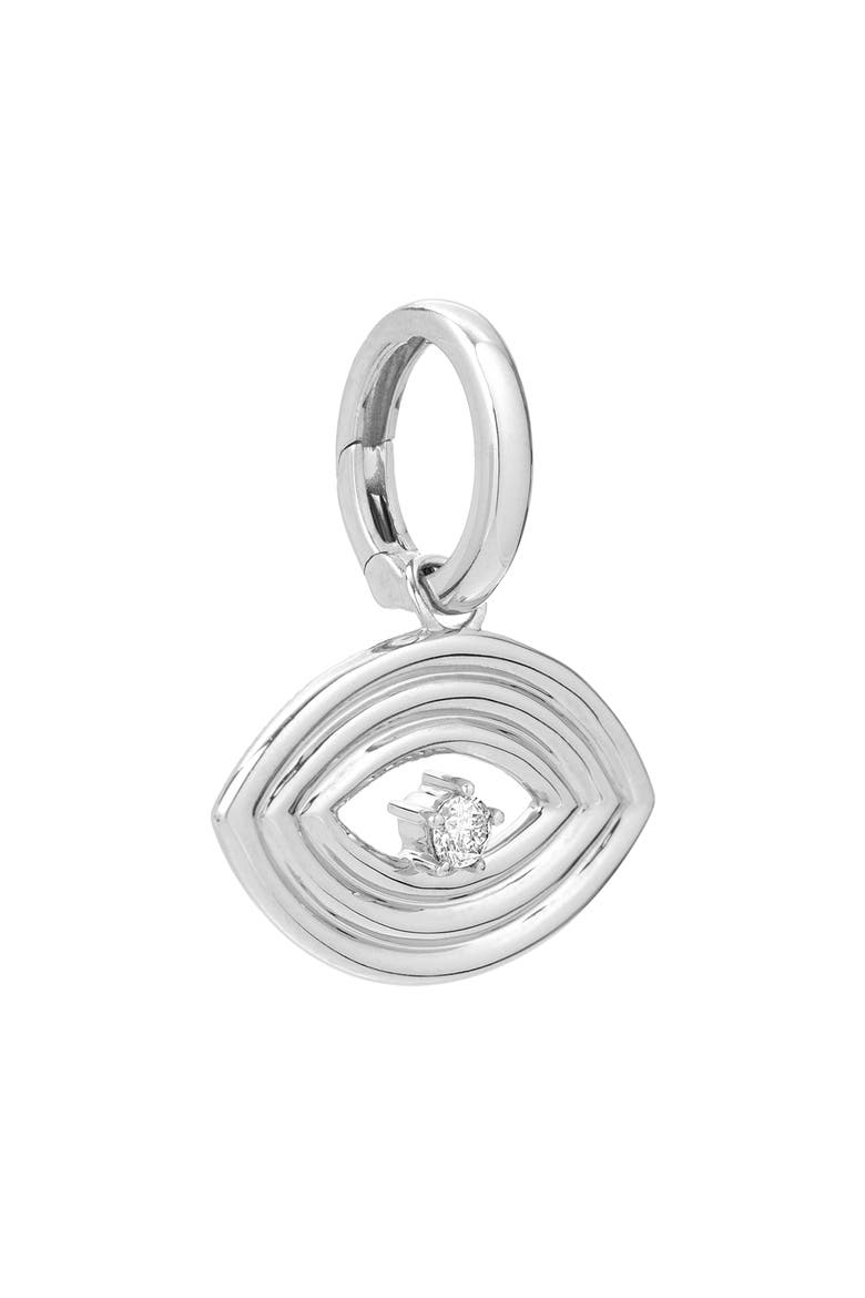 Evil Eye Diamond Mini Charm, Main, color, STERLING SILVER