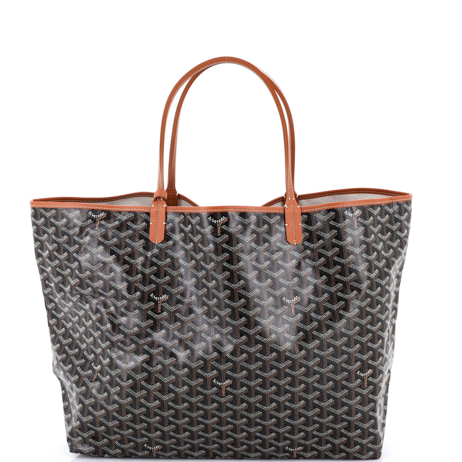 Pre-Owned Goyard Saint Louis Tote Coated Canvas GM, Main, color, Brown