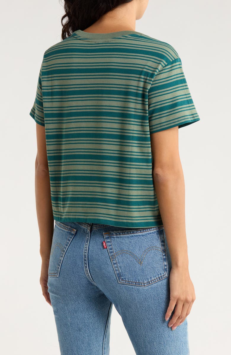 RVCA Seeing Stripes Short Sleeve Crop Tee, Alternate, color, Jade