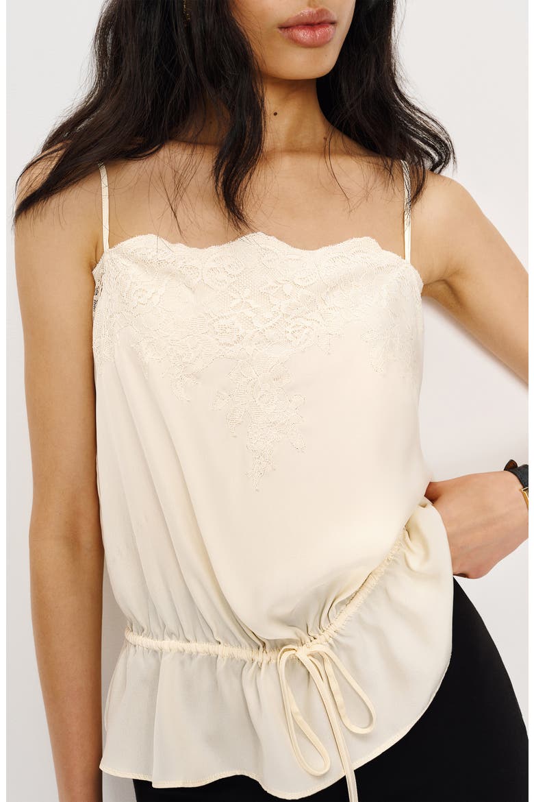 Silvia Tie Waist Silk Camisole, Main, color, FIOR DI LATTE