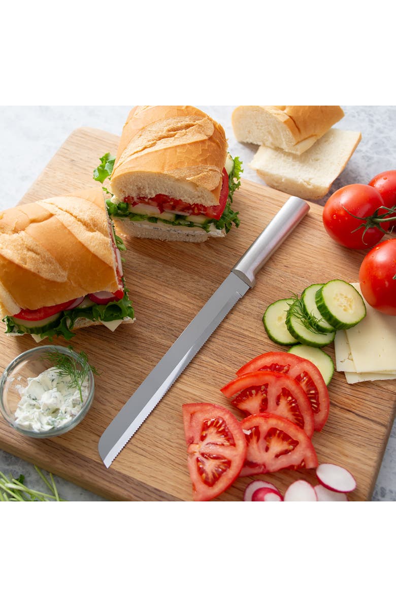 Rada Cutlery 8-Inch Bread Knife Stainless Steel Serrated Blade, Aluminum Handle, Alternate, color, Silver