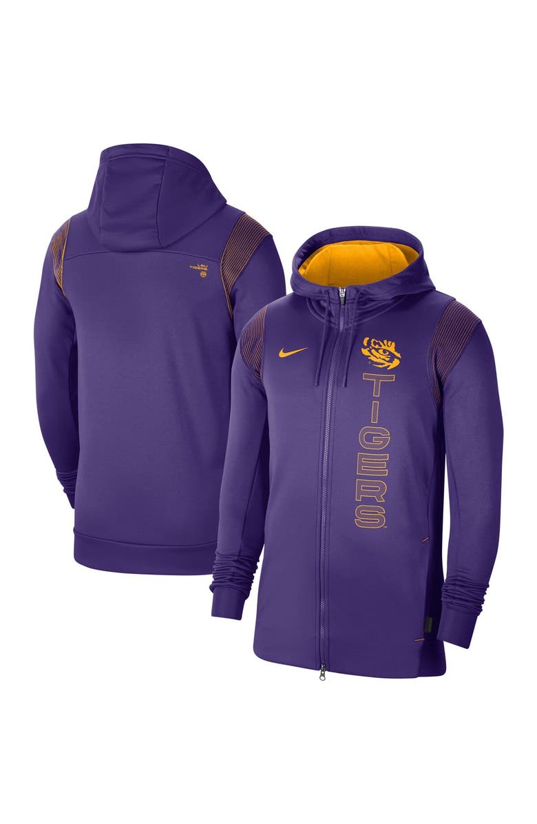 Nike Men's Nike Purple LSU Tigers 2021 Sideline Performance Full-Zip Hoodie, Main, color, Purple