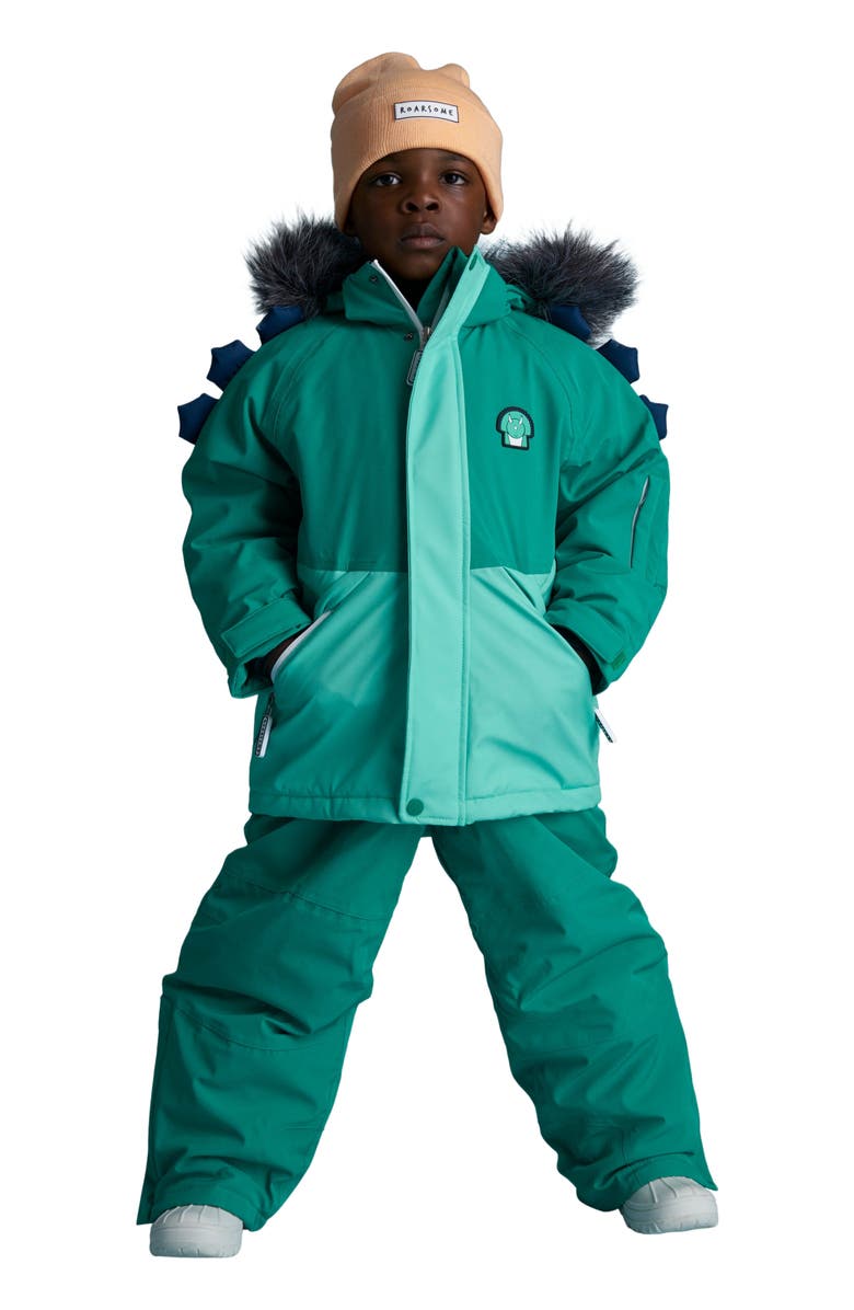 Roarsome Spike the Dinosaur Ski Jacket, Alternate, color, Green
