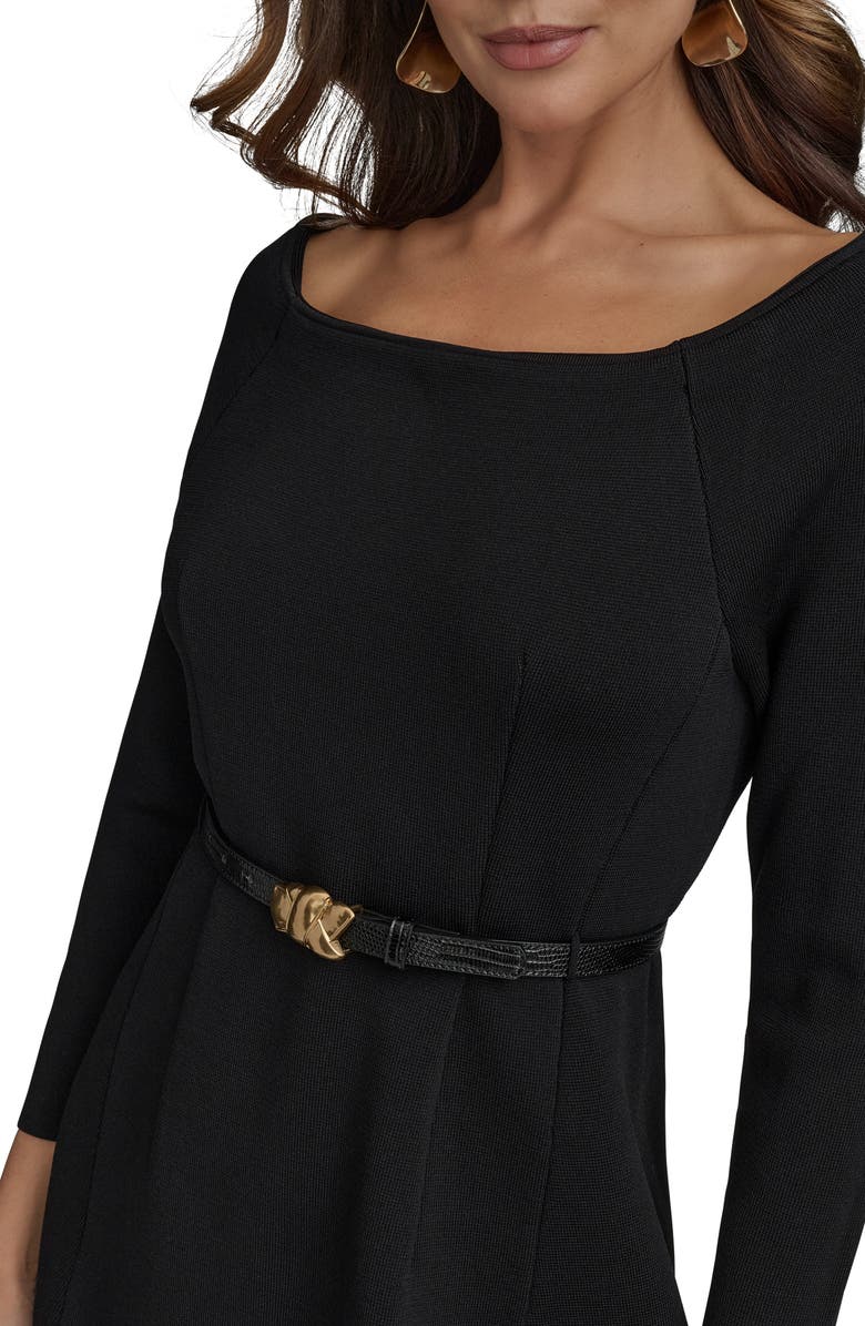 Donna Karan New York Back Zip Knit Top, Alternate, color, Black