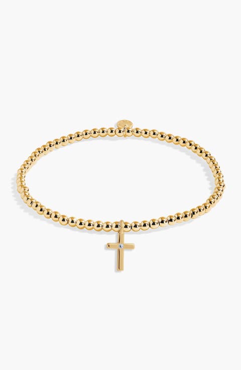 A Little 'Live By Faith' Bracelet in Gold-Tone Plating