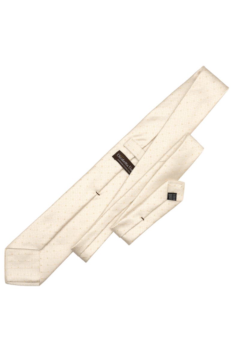 Martini - Extra Long Silk Jacquard Tie for Men, Alternate, color, White & Gold
