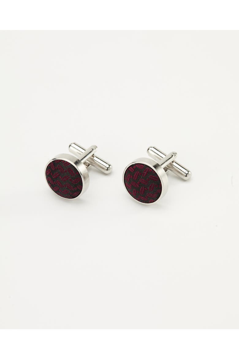 Seed Weave Silk Cufflinks, Alternate, color, Burgundy