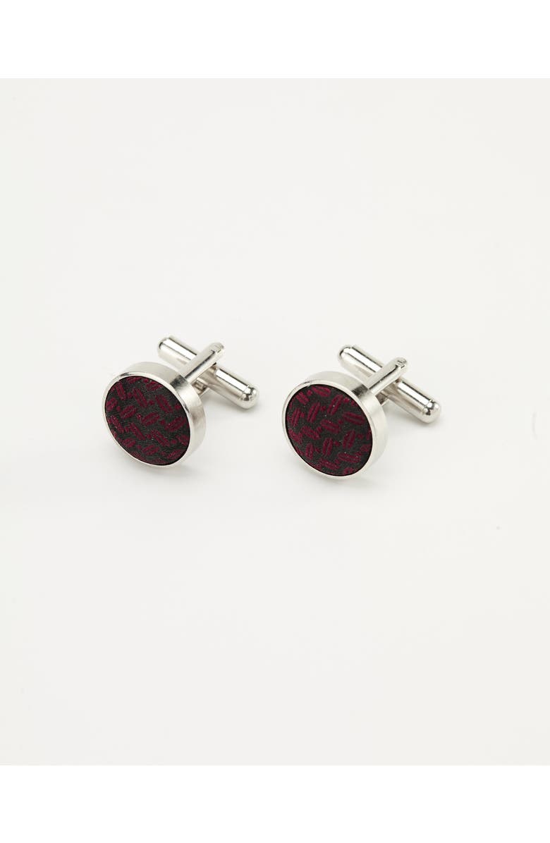 Knottery & Co Seed Weave Silk Cufflinks, Alternate, color, Burgundy