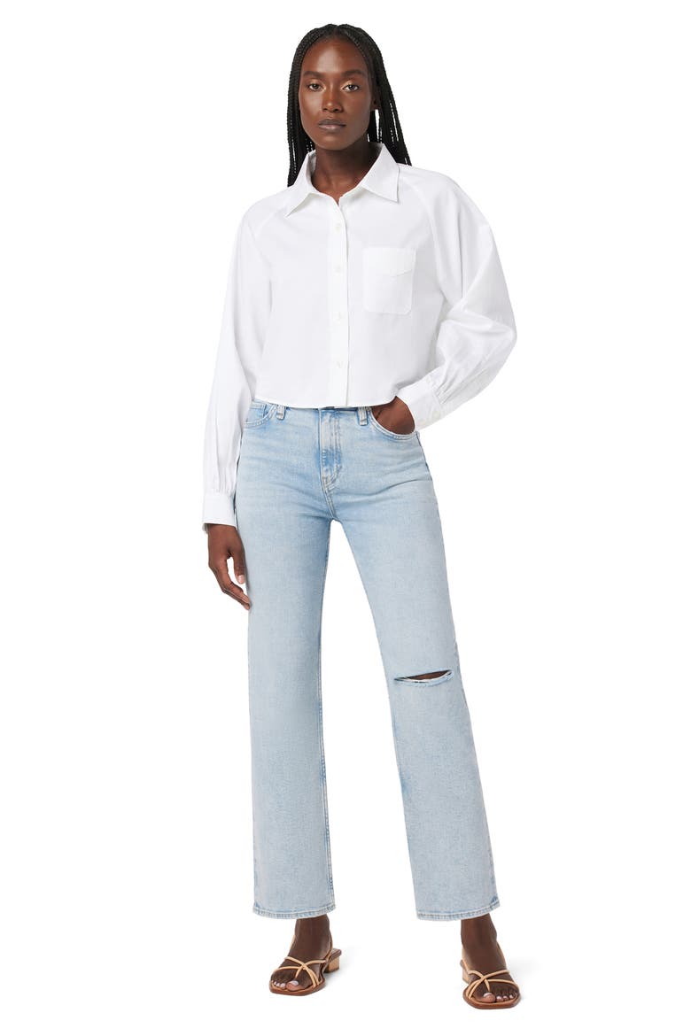 Remi Ripped High Waist Ankle Straight Leg Jeans, Alternate, color, STAR DUST