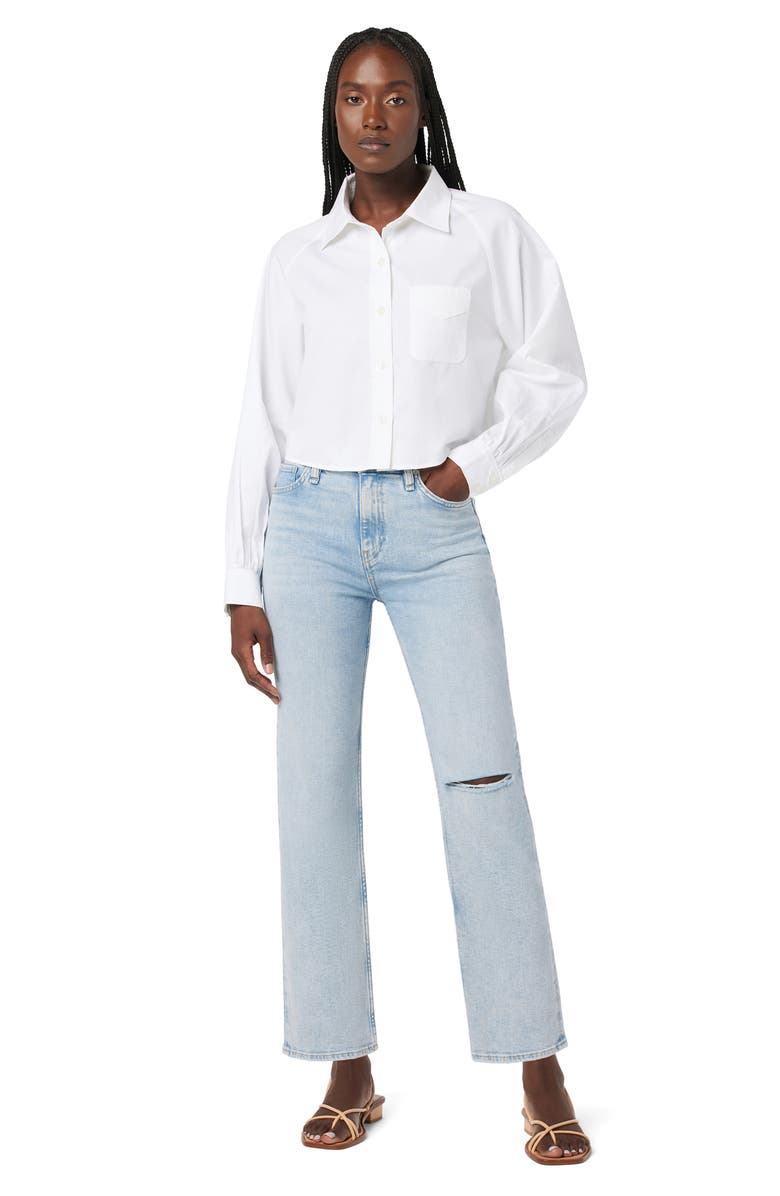 Hudson Jeans Remi Ripped High Waist Ankle Straight Leg Jeans, Alternate, color, Star Dust