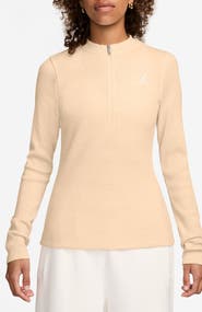 Jordan Waffle Texture Long Sleeve Half Zip Top