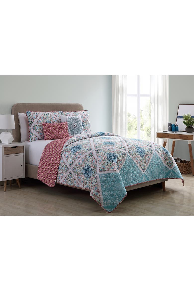 Windsor Reversible Medallion Quilt Set - Queen, Alternate, color, MULTI