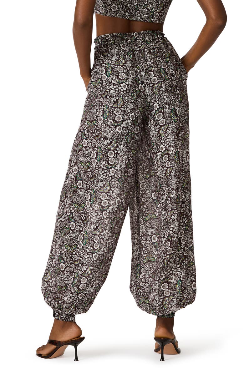 Steve Madden Livy Print Balloon Pants, Alternate, color, Black/ Forest Green