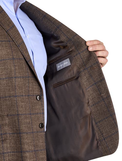 Michael Kors Big & Tall Windowpane Sport Coat In Tan