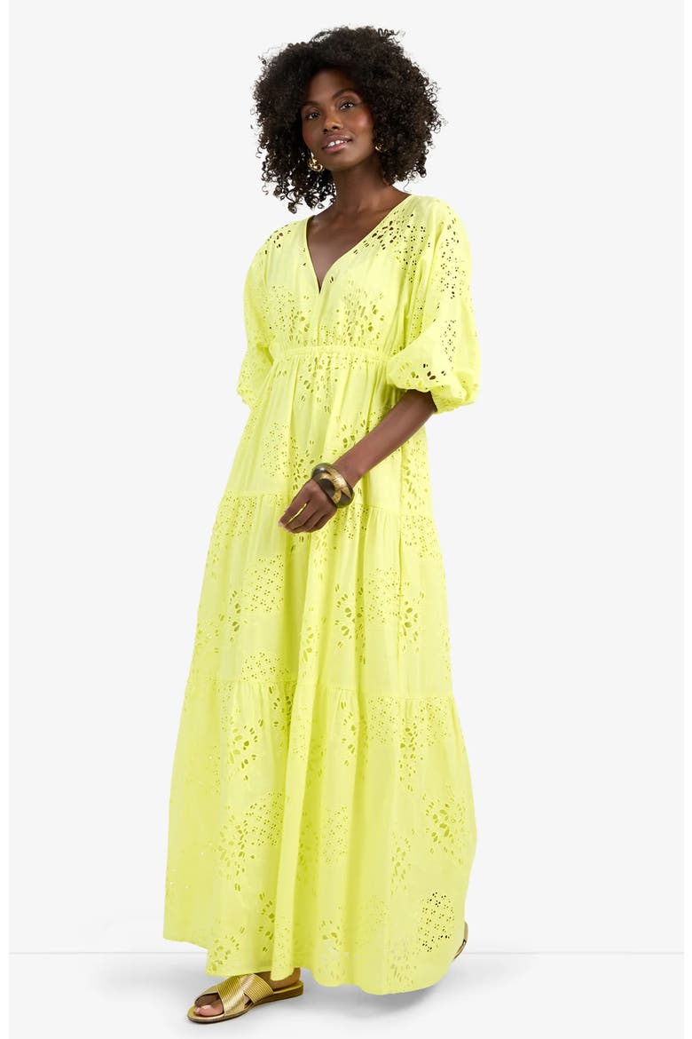 Arco Iris Cotton Eyelet Dress, Alternate, color, Citrus
