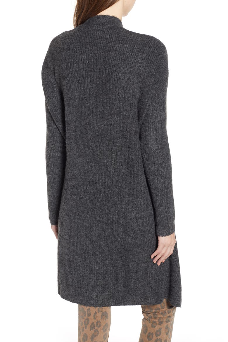 Midi Open Cardigan, Alternate, color, GREY CHARCOAL HEATHER