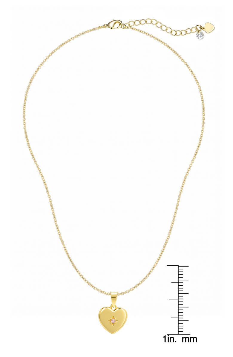 Lily Nily Kids' Pink Cubic Zirconia Heart Pendant Necklace, Alternate, color, 