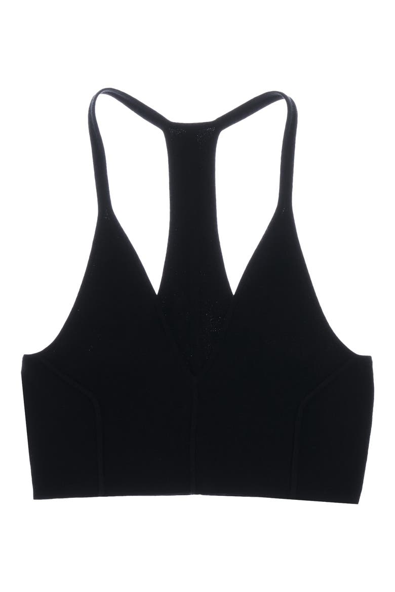 Micro Bond Rib Racerback Bra Top, Alternate, color, BLACK