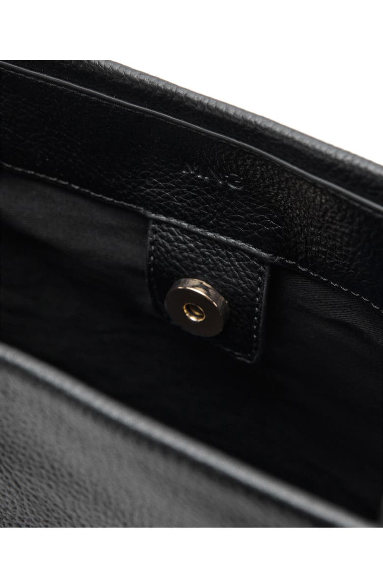 MANGO Faux Leather Shopper Bag, Alternate, color, Black