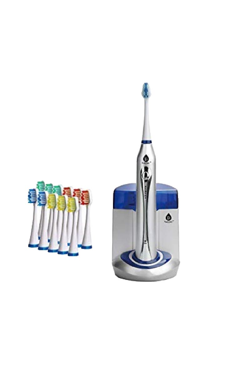 Deluxe Plus Sonic Rechargeable Toothbrush with Built In UV sanitizer, Alternate, color, SILVER