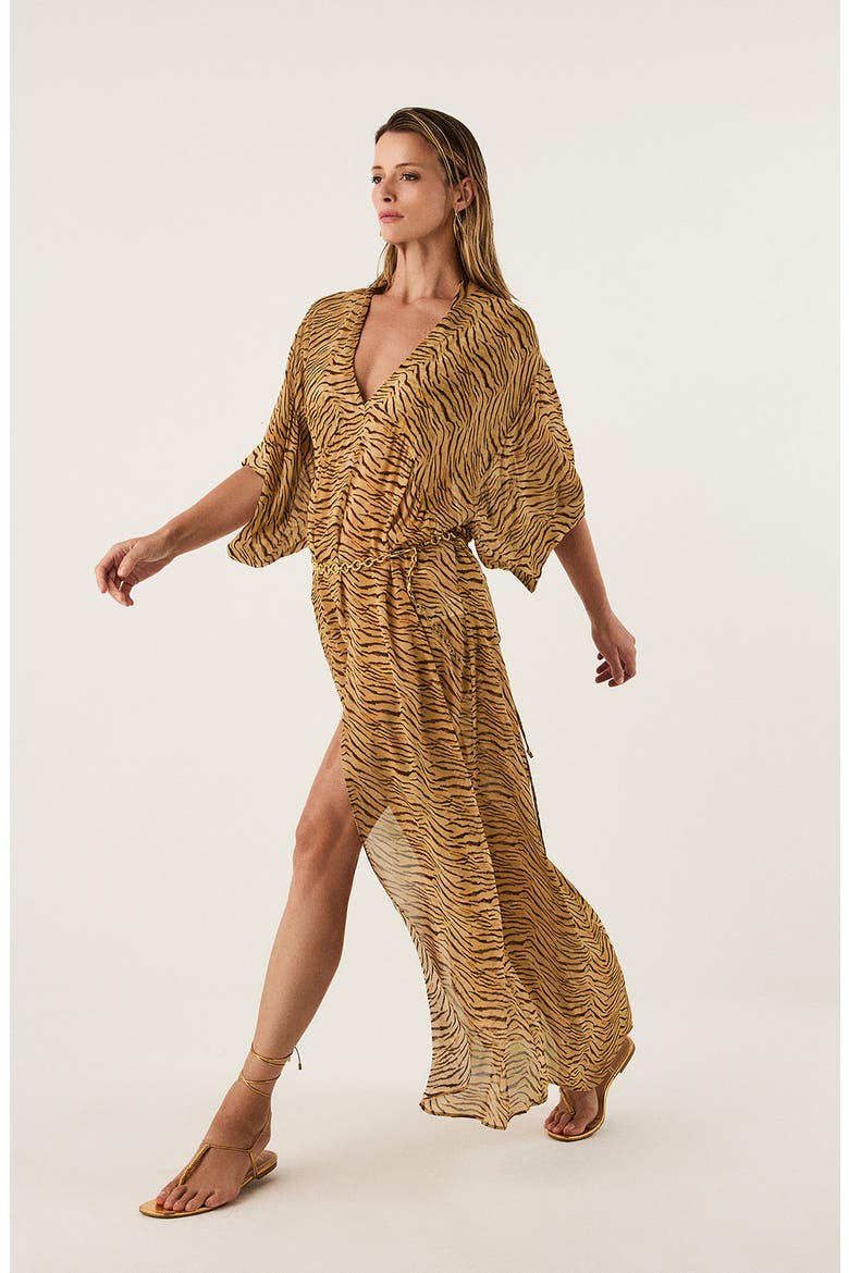 Megan Dolman Sleeve Maxi Cover-Up Dress, Alternate, color, MULTI