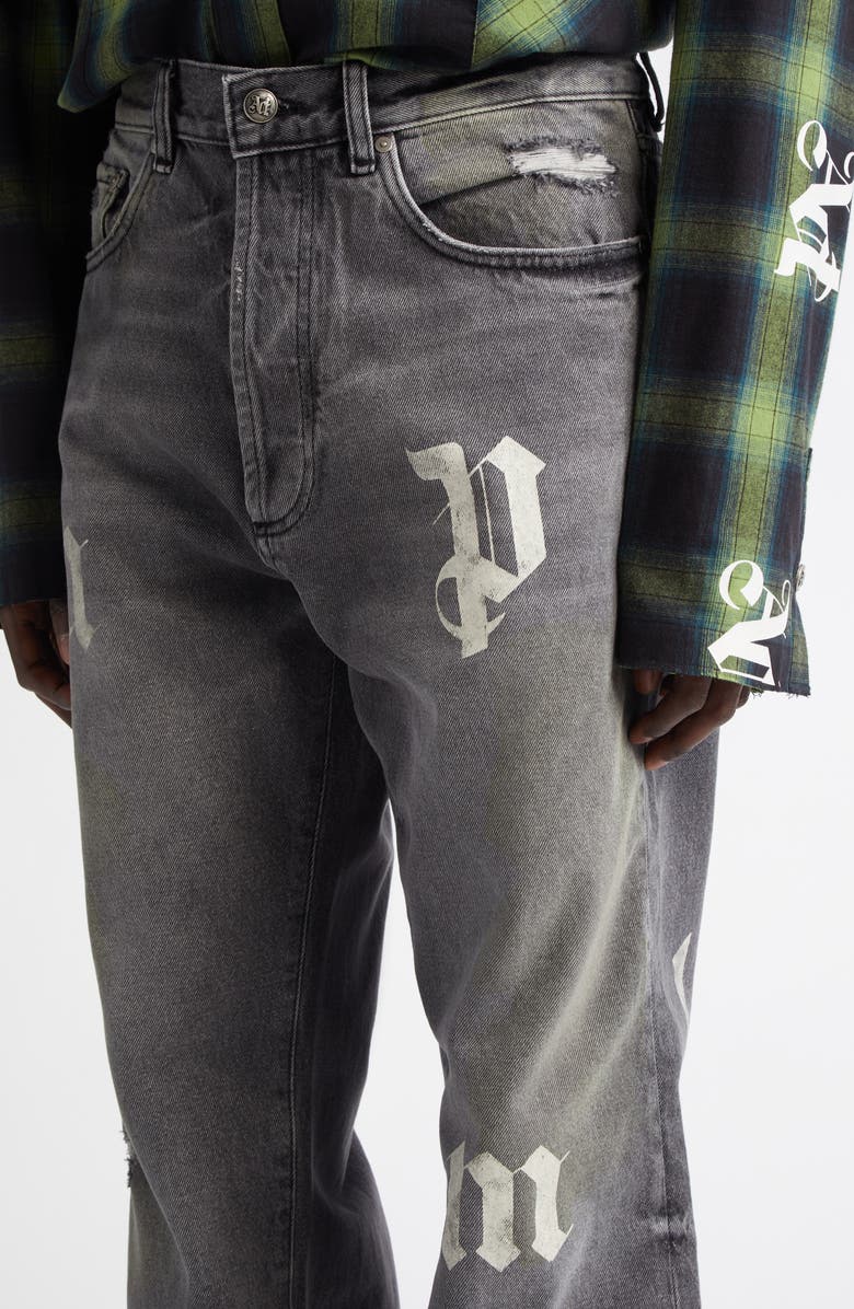 Palm Angels Logo Baggy Jeans, Alternate, color,