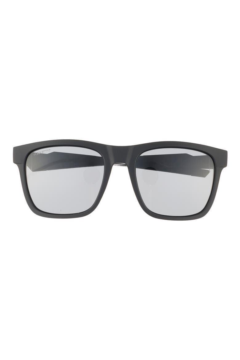 Sport 56mm Square Sunglasses, Main, color, BLACK BLACK SMOKE