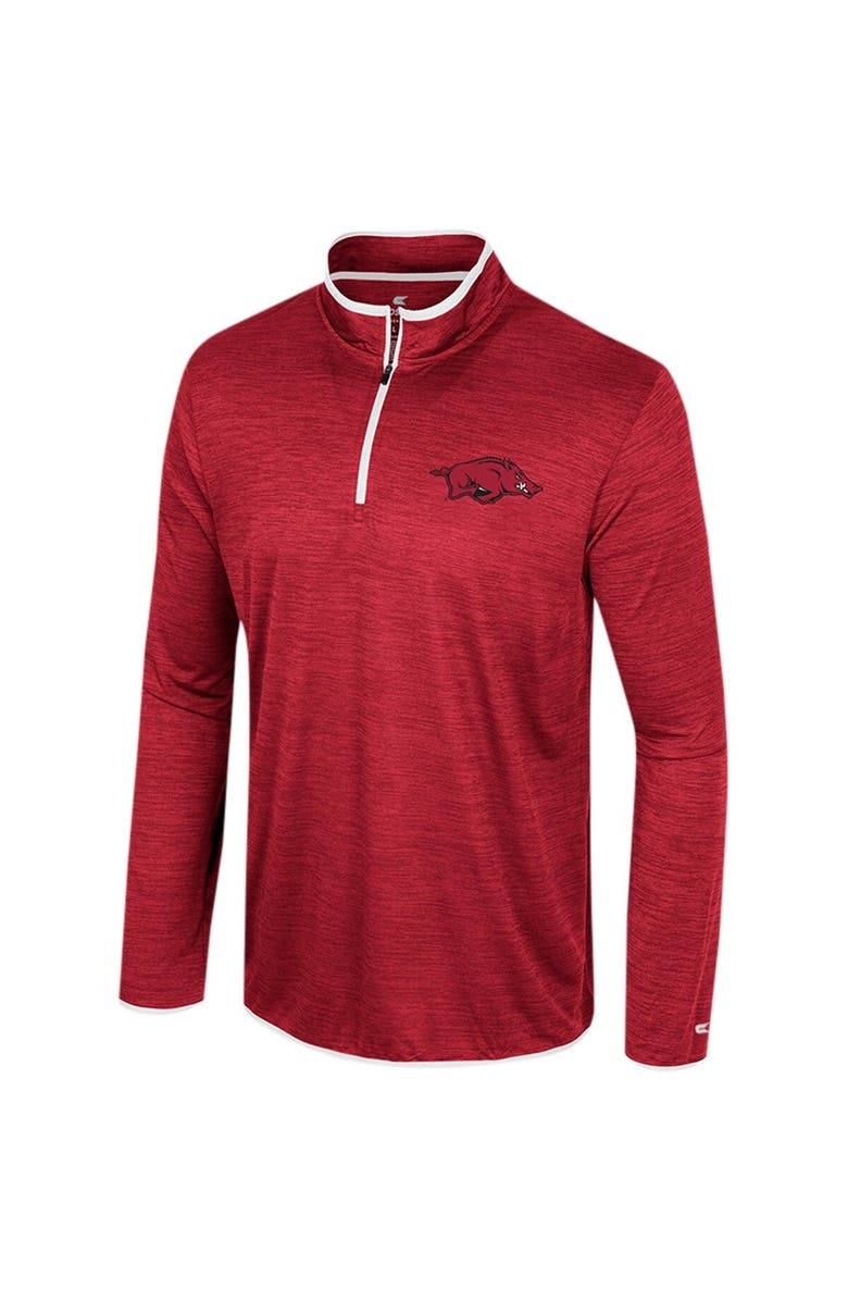 COLOSSEUM Men's Colosseum Cardinal Arkansas Razorbacks Wright Quarter-Zip Windshirt, Alternate, color, 